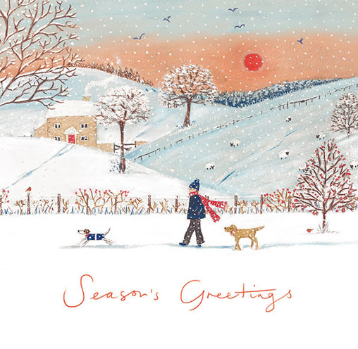 Ling Design Lot De 6 Cartes De Noël Caritatives – « Winter Walk In The Country » – 6 Cartes De 1 Joli Design