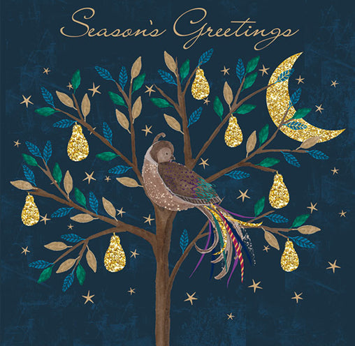 'Moonlit Partridge' Christmas card (Pack of 10)