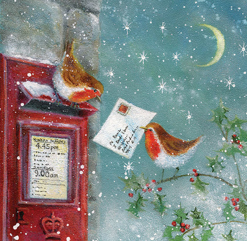 'Letter to Santa Robin' Christmas card (Pack of 10)
