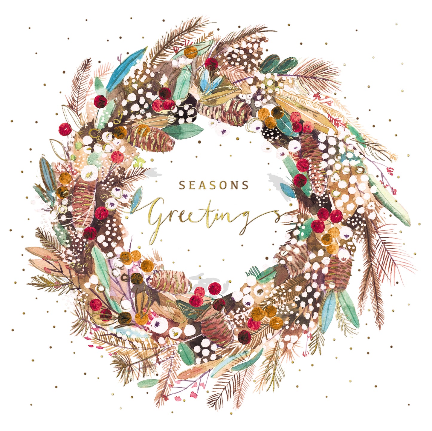 'Winter wreath' Christmas card (Pack of 10)